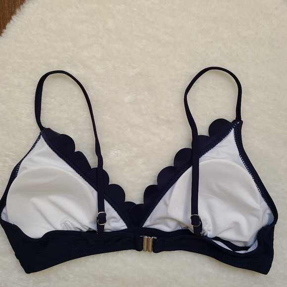 NWT Navy Striped Scalloped Cupshe Bikini - Picture 7 of 11